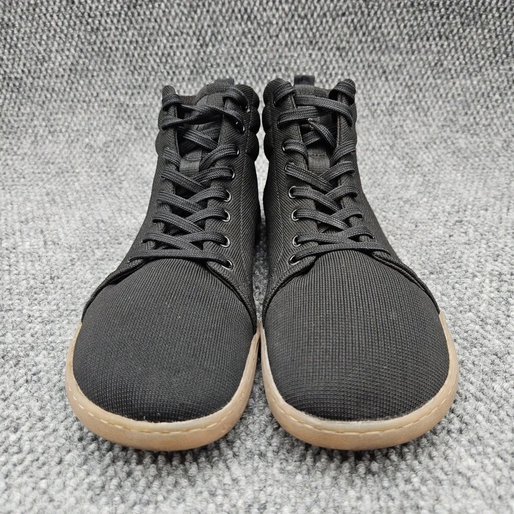 Feelgrounds Men's 12 Black High Top Barefoot Minimalist Zero Drop Sneakers Boots